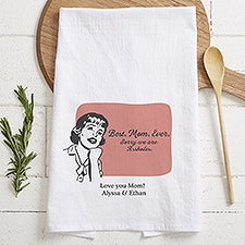 Retro Best Mom Ever Personalized Tea Towel  - 48875