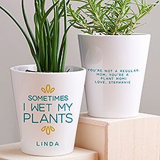 Sometimes I Wet My Plants Personalized Mini Flower Pot - 48877