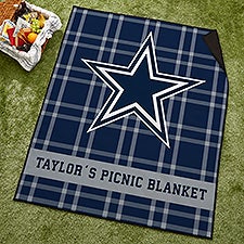 NFL Dallas Cowboys Personalized Plaid Picnic Blanket - 48897