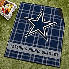 NFL Dallas Cowboys Personalized Plaid Picnic Blanket - 48897