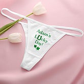 St Patrick's Day Personalized Shamrock Thong Underwear - 4890