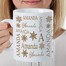 Christmas Snowflake Repeating Name Personalized 30oz. Oversized Coffee Mug  - 48906