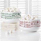 Christmas Snowflake Repeating Name Personalized Snack Bowl  - 48910
