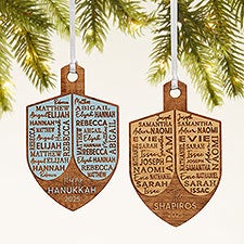 Hannukah Dreidel Personalized Wood Ornament  - 48951