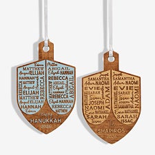 Hannukah Dreidel Personalized Wood Ornament  - 48951