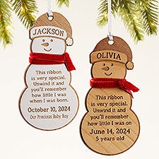 Little Ones Measurements Personalized Wood Ornament - 49063