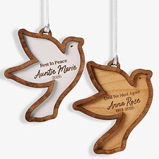 Memorial Dove Personalized Wood Ornaments - 49073