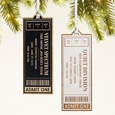 Favorite Concert Ticket Personalized Wood Ornaments - 49081