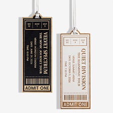 Favorite Concert Ticket Personalized Wood Ornaments - 49081