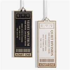 Favorite Concert Ticket Personalized Wood Ornaments - 49081