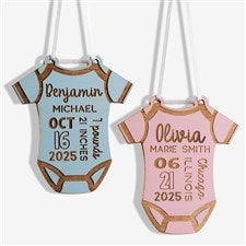Baby Bodysuit Personalized Wood Ornaments - 49083