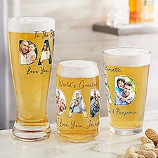 Memories with Dad Personalized Photo Printed Beer Glass - 49103
