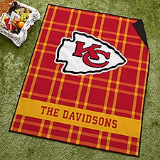NFL Kansas City Chiefs Personalized Plaid Picnic Blanket - 49136