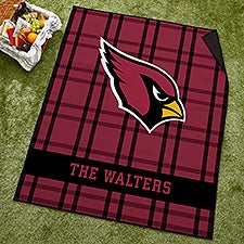 NFL Arizona Cardinals Personalized Plaid Picnic Blanket - 49144
