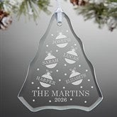 Jolly Spruce Engraved Glass Christmas Tree Ornament - 49147