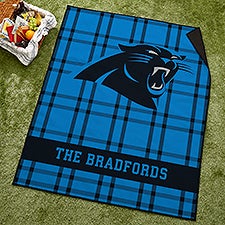 NFL Carolina Panthers Personalized Plaid Picnic Blanket - 49149