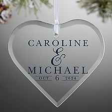 Moody Chic Personalized Heart Glass Ornaments - 49157