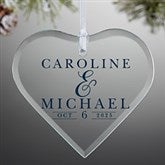 Moody Chic Personalized Heart Glass Ornaments - 49157