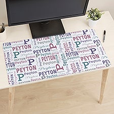Trendy Repeating Name Personalized Desk Mat  - 49179