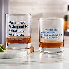 Raising Little Assholes Personalized Whiskey Glasses  - 49192