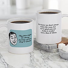 Retro Cheesy Dad Jokes Personalized Coffee Mugs - 49205