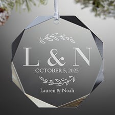 Couples Initials Personalized Premium Octagon Ornament - 49238
