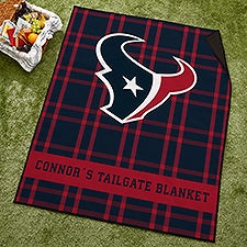 NFL Houston Texans Personalized Plaid Picnic Blanket - 49239