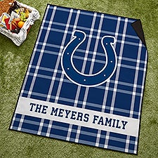 NFL Indianapolis Colts Personalized Plaid Picnic Blanket - 49240