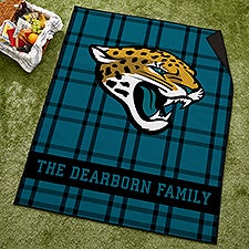 NFL Jacksonville Jaguars Personalized Plaid Picnic Blanket - 49242