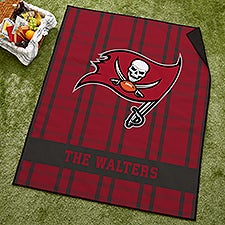 NFL Tampa Bay Buccaneers Personalized Plaid Picnic Blanket - 49253