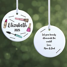 Beauty Queen Makeup Personalized Christmas Ornament  - 49263