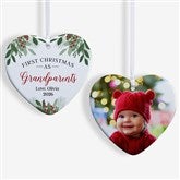 Grandparents First Christmas Personalized Heart Ornament - 49278