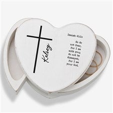 Religious Verse Engraved Heart Jewelry Box  - 49285