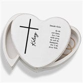 Religious Verse Engraved Heart Jewelry Box  - 49285