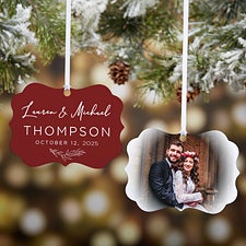 Elegant Couple Personalized Wedding Photo Metal Ornament - 49309