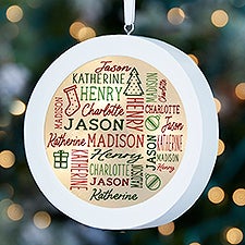 Holiday Repeating Name Personalized LED Light Ornament - 49332