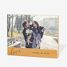 Engraved Love Acrylic Picture Frame with Wood Base - 49346