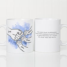 Dads Fist Bump Personalized Oversized Coffee Mug  - 49356