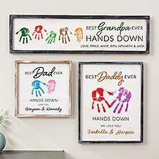 Hands Down Personalized Barnwood Frame Wall Art - 49360