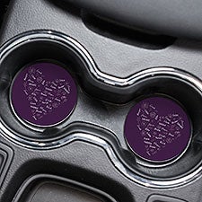 Blooming Heart Personalized Car Coaster Set - 49382
