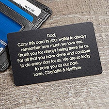 Write Your Own Engraved Metal Wallet Card - 49388