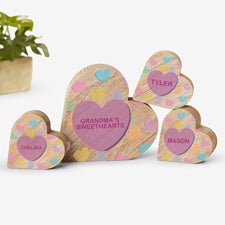 Conversation Hearts Personalized Wooden Hearts - 49433