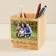 Personalized Photo Wooden Pencil Holder  - 49466