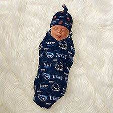 NFL Tennessee Titans Personalized Baby Hat  Receiving Blanket Set  - 49504