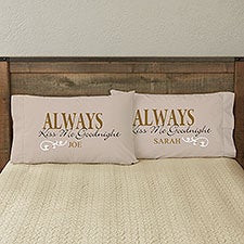 Personalized Pillowcase Set - Kiss Me Goodnight Design - 4954