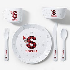 The Elf on the Shelf Plaid Personalized Kids Dinnerware - 49582