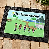 Personalized Doormat - Illustrated Spring Family Characters - 4961