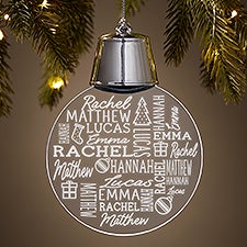 Holiday Repeating Name Personalized LED Acrylic Ornament - 49741