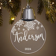 Snowflake Flurries Personalized LED Acrylic Ornament - 49742