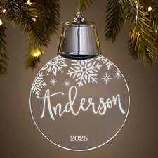 Snowflake Flurries Personalized Acrylic LED Ornament - 49742